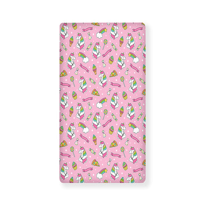 Pink Girly Unicorn Pattern Print Baby Crib Sheet
