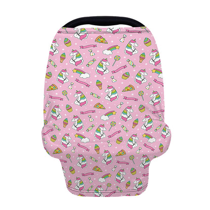 Pink Girly Unicorn Pattern Print Baby Seat Cover