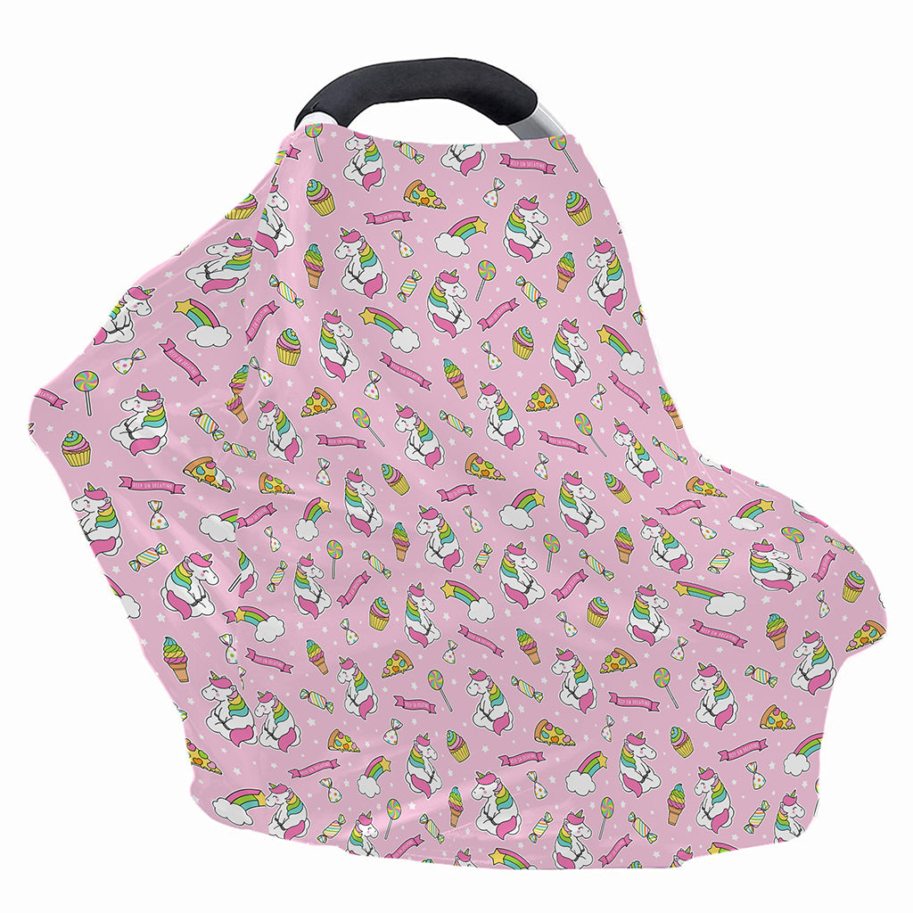 Pink Girly Unicorn Pattern Print Baby Seat Cover