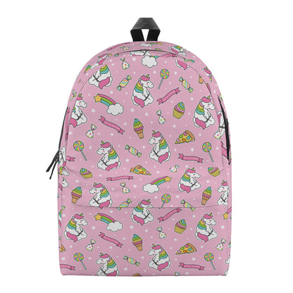 Pink Girly Unicorn Pattern Print Backpack