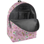 Pink Girly Unicorn Pattern Print Backpack