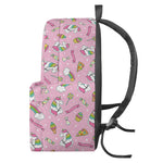 Pink Girly Unicorn Pattern Print Backpack
