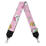 Pink Girly Unicorn Pattern Print Bag Strap