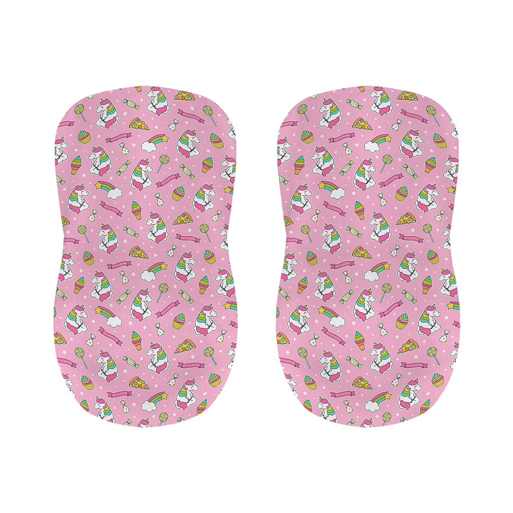 Pink Girly Unicorn Pattern Print Bar Stool Covers