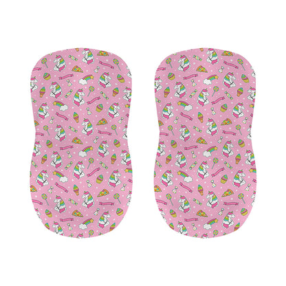 Pink Girly Unicorn Pattern Print Bar Stool Covers