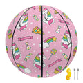 Pink Girly Unicorn Pattern Print Basketball