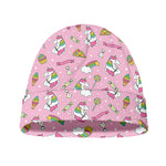 Pink Girly Unicorn Pattern Print Beanie