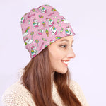 Pink Girly Unicorn Pattern Print Beanie