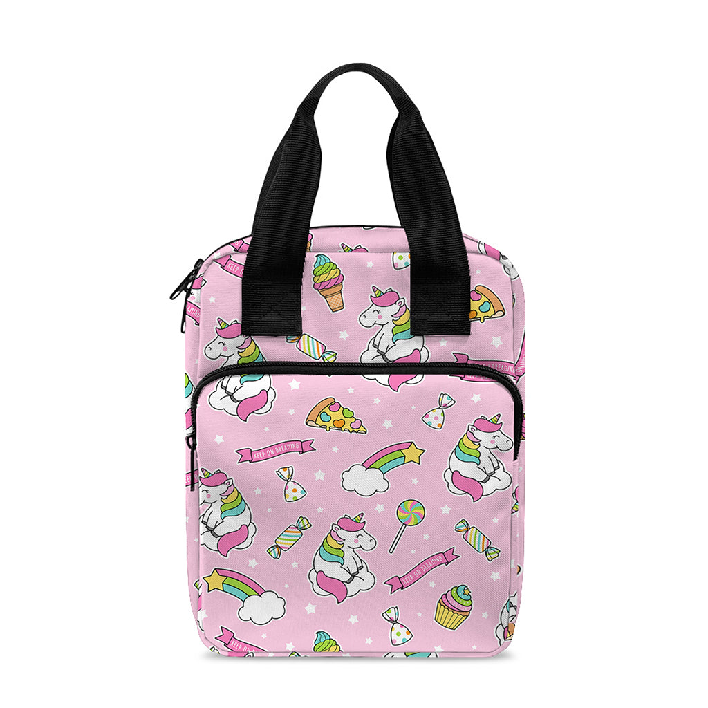 Pink Girly Unicorn Pattern Print Bible Tote Bag