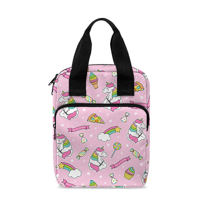 Pink Girly Unicorn Pattern Print Bible Tote Bag