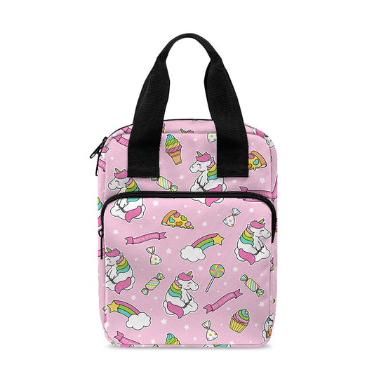 Pink Girly Unicorn Pattern Print Bible Tote Bag