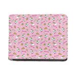 Pink Girly Unicorn Pattern Print Bifold Wallet