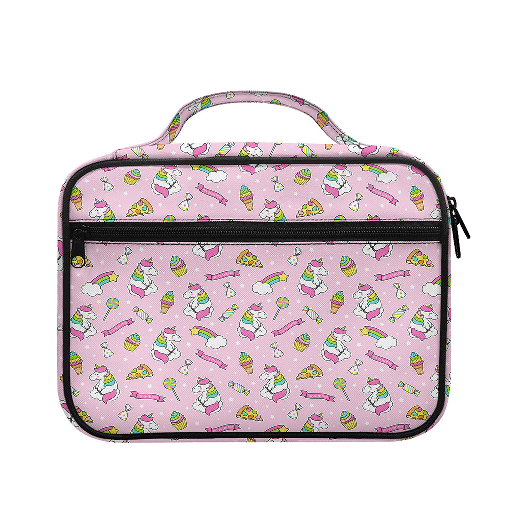 Pink Girly Unicorn Pattern Print Briefcase Bible Bag