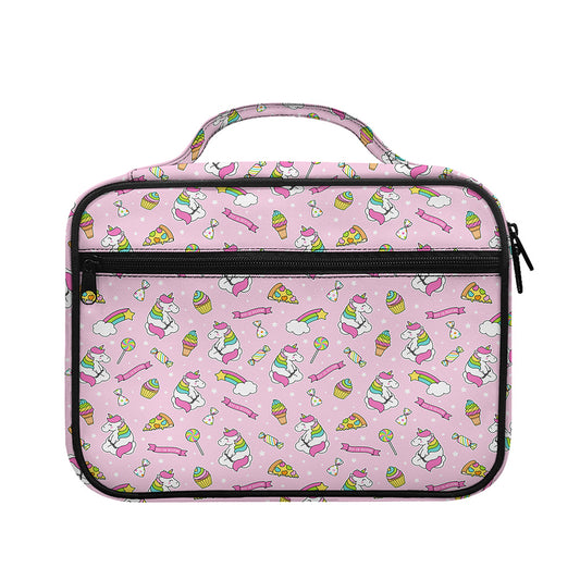 Pink Girly Unicorn Pattern Print Briefcase Bible Bag