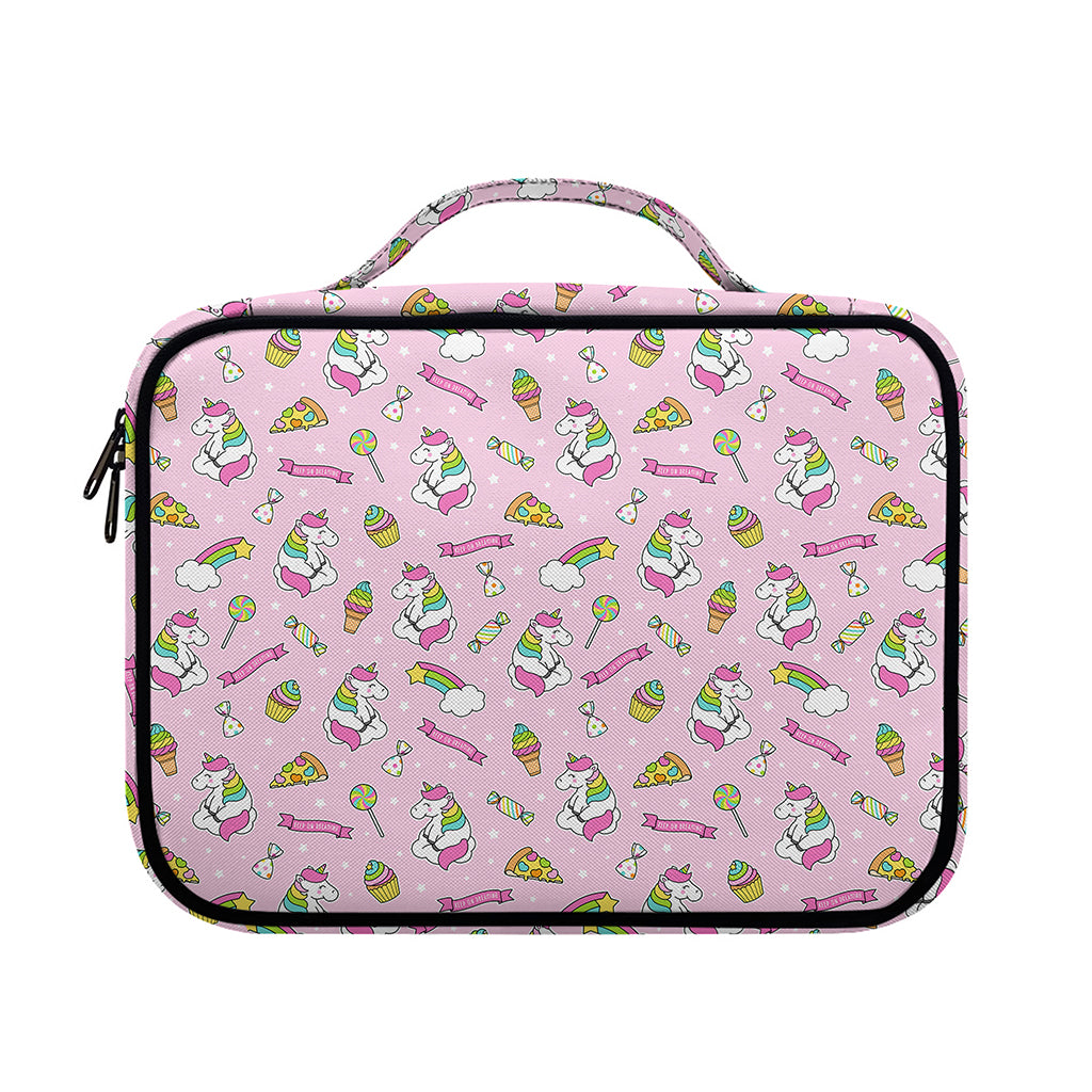 Pink Girly Unicorn Pattern Print Briefcase Bible Bag