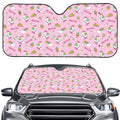 Pink Girly Unicorn Pattern Print Car Windshield Sun Shade