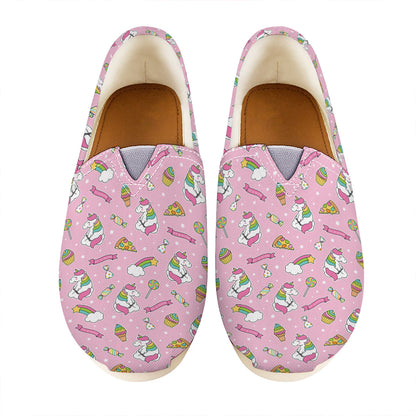Pink Girly Unicorn Pattern Print Casual Shoes
