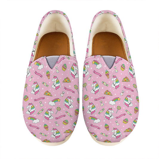 Pink Girly Unicorn Pattern Print Casual Shoes