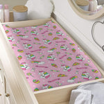 Pink Girly Unicorn Pattern Print Changing Pad Cover
