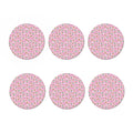 Pink Girly Unicorn Pattern Print Coaster Set