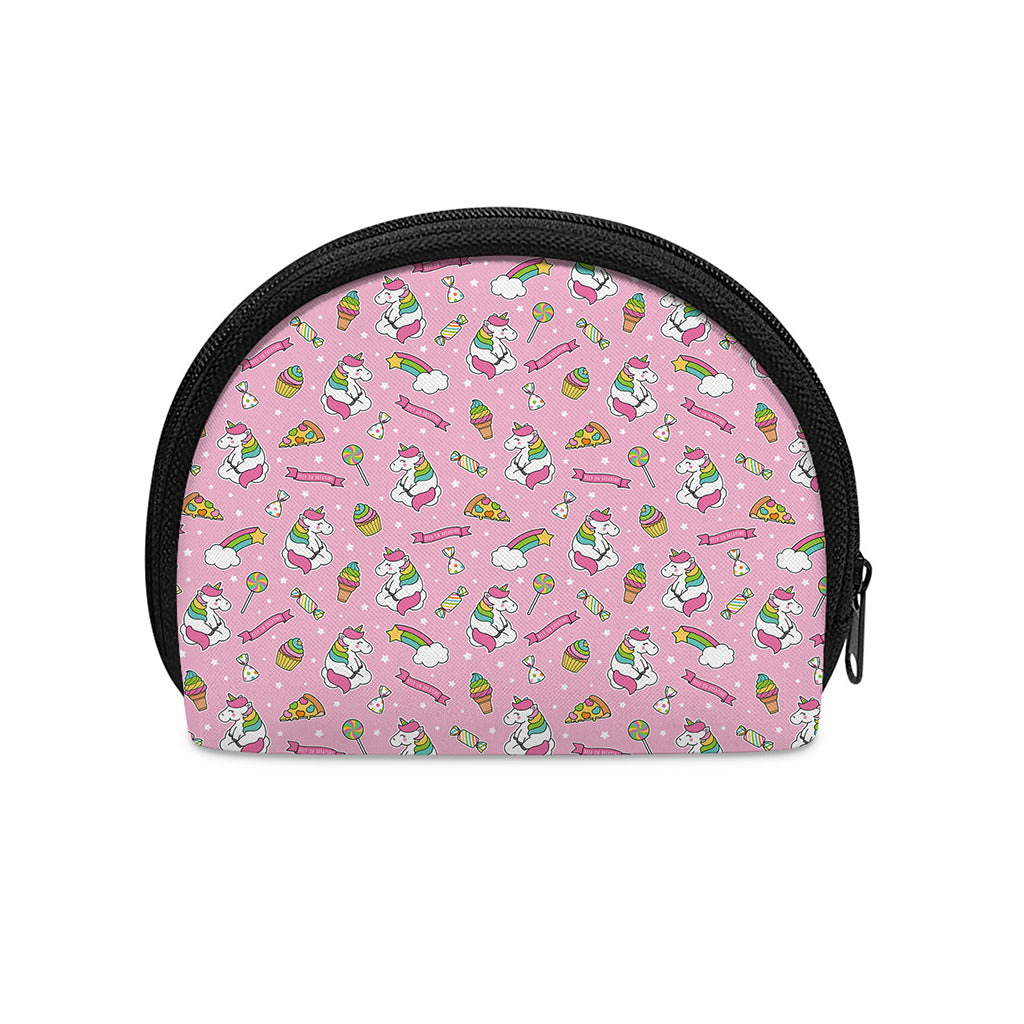Pink Girly Unicorn Pattern Print Coin Purse