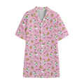 Pink Girly Unicorn Pattern Print Cotton Hawaiian Shirt