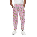 Pink Girly Unicorn Pattern Print Cotton Sweatpants