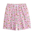 Pink Girly Unicorn Pattern Print Cotton Shorts