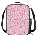 Pink Girly Unicorn Pattern Print Crossbody Lunch Bag