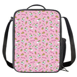 Pink Girly Unicorn Pattern Print Crossbody Lunch Bag