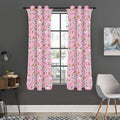 Pink Girly Unicorn Pattern Print Grommet Curtain Panels