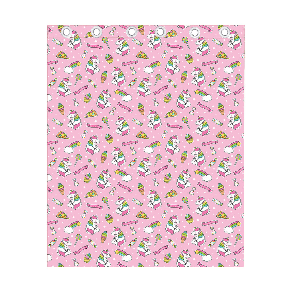 Pink Girly Unicorn Pattern Print Curtain
