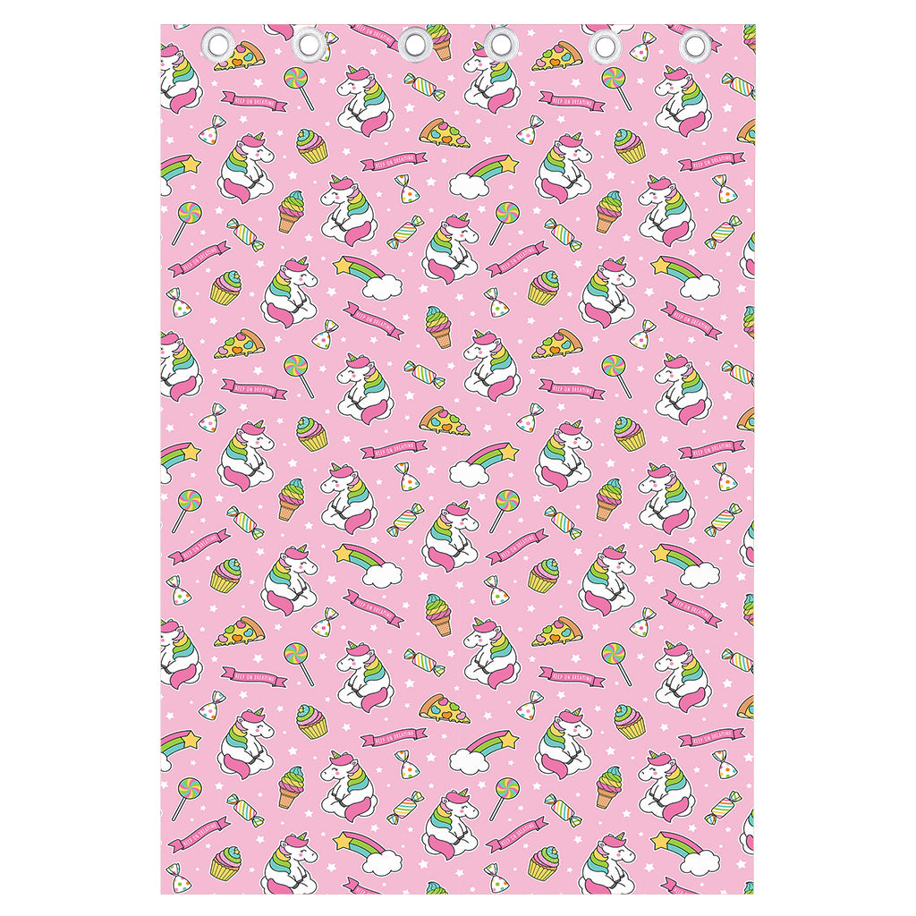 Pink Girly Unicorn Pattern Print Curtain