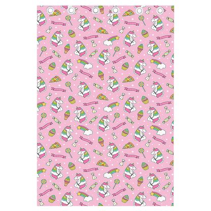 Pink Girly Unicorn Pattern Print Curtain