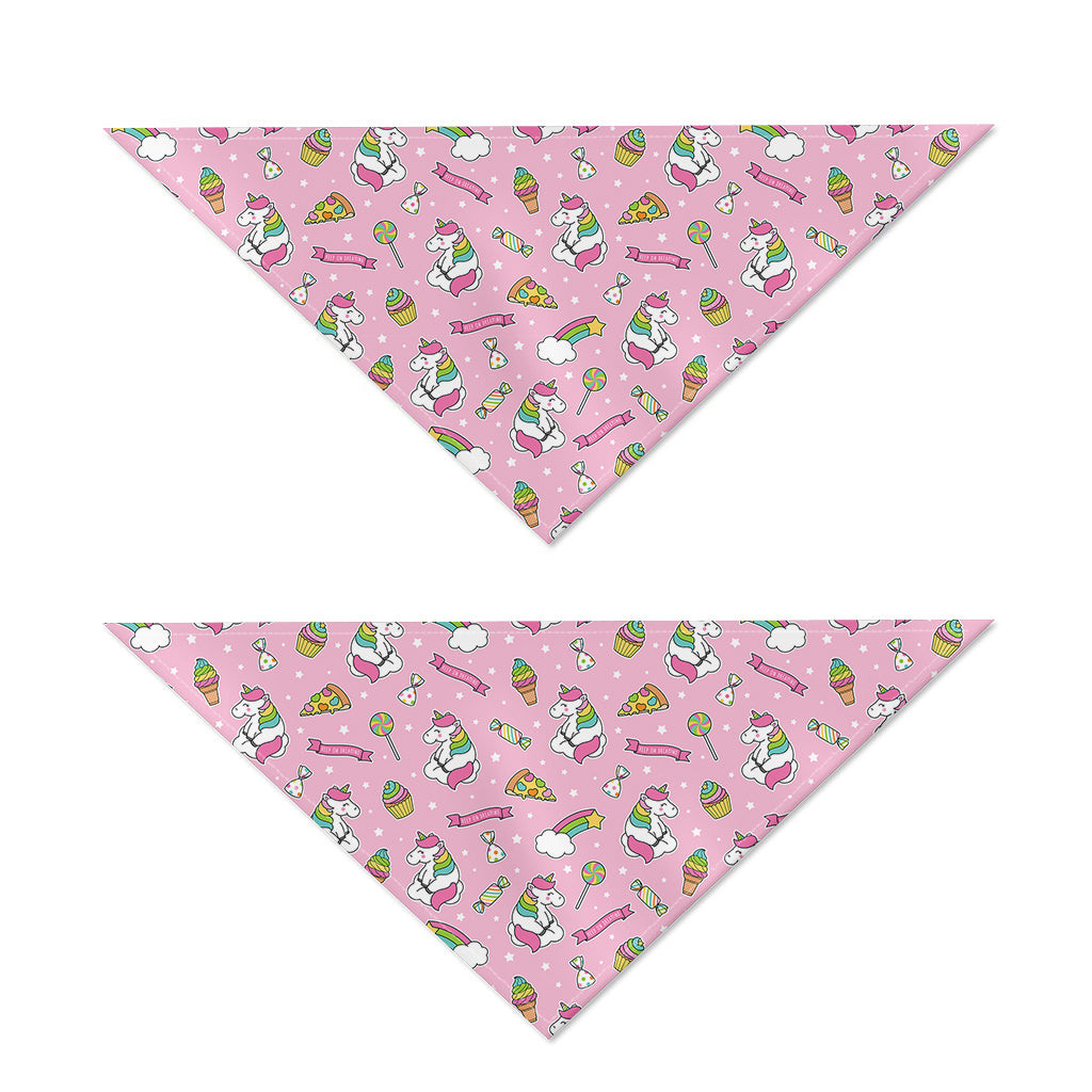 Pink Girly Unicorn Pattern Print Dog Bandana