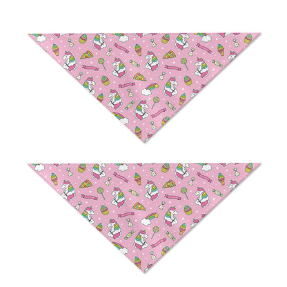 Pink Girly Unicorn Pattern Print Dog Bandana