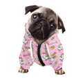 Pink Girly Unicorn Pattern Print Dog Zip Up Hoodie