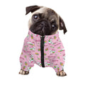 Pink Girly Unicorn Pattern Print Dog Zip Up Jacket