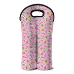 Pink Girly Unicorn Pattern Print Double Neoprene Wine Tote