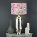 Pink Girly Unicorn Pattern Print Drum Lamp Shade