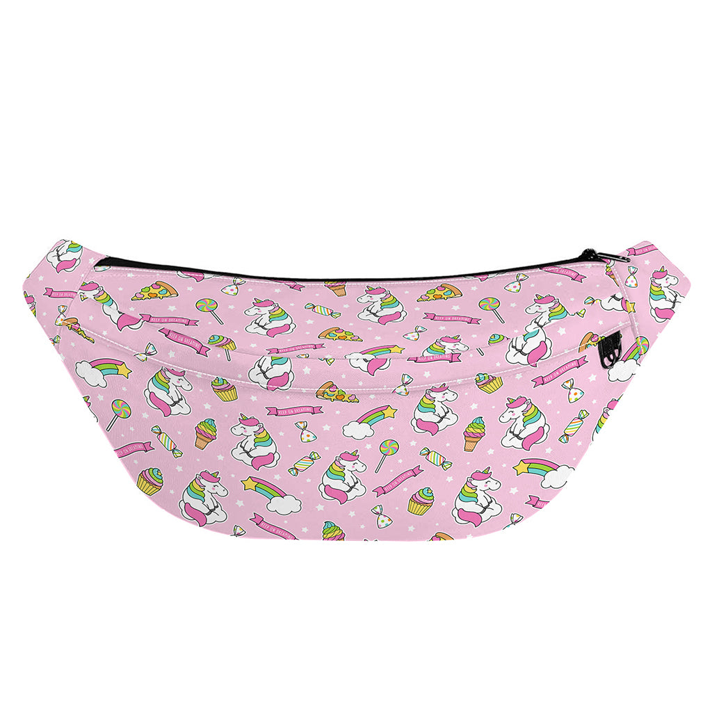 Pink Girly Unicorn Pattern Print Fanny Pack