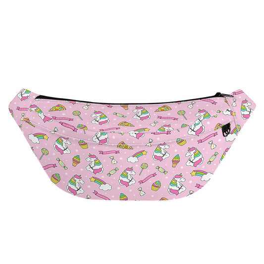 Pink Girly Unicorn Pattern Print Fanny Pack
