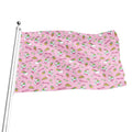 Pink Girly Unicorn Pattern Print Flag