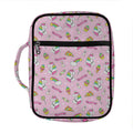 Pink Girly Unicorn Pattern Print Front Pocket Bible Bag