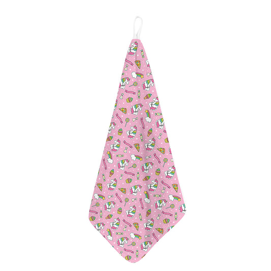 Pink Girly Unicorn Pattern Print Hand Towel