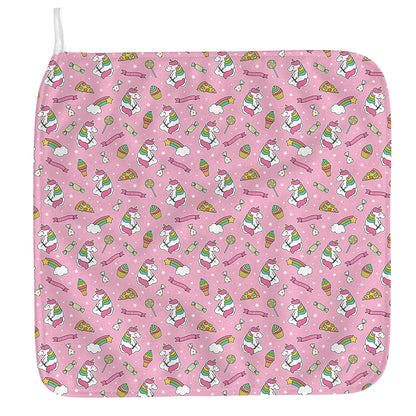 Pink Girly Unicorn Pattern Print Hand Towel