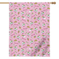 Pink Girly Unicorn Pattern Print House Flag