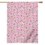 Pink Girly Unicorn Pattern Print House Flag