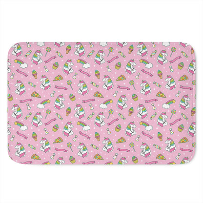 Pink Girly Unicorn Pattern Print Indoor Door Mat