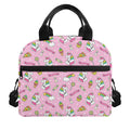 Pink Girly Unicorn Pattern Print Insulated Lunch Bag